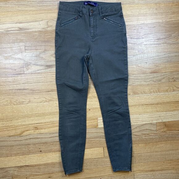 Boden Denim Women’s 6R Olive Green Biker Super Skinny Jeans Zip Pockets 28x27 - Picture 1 of 14